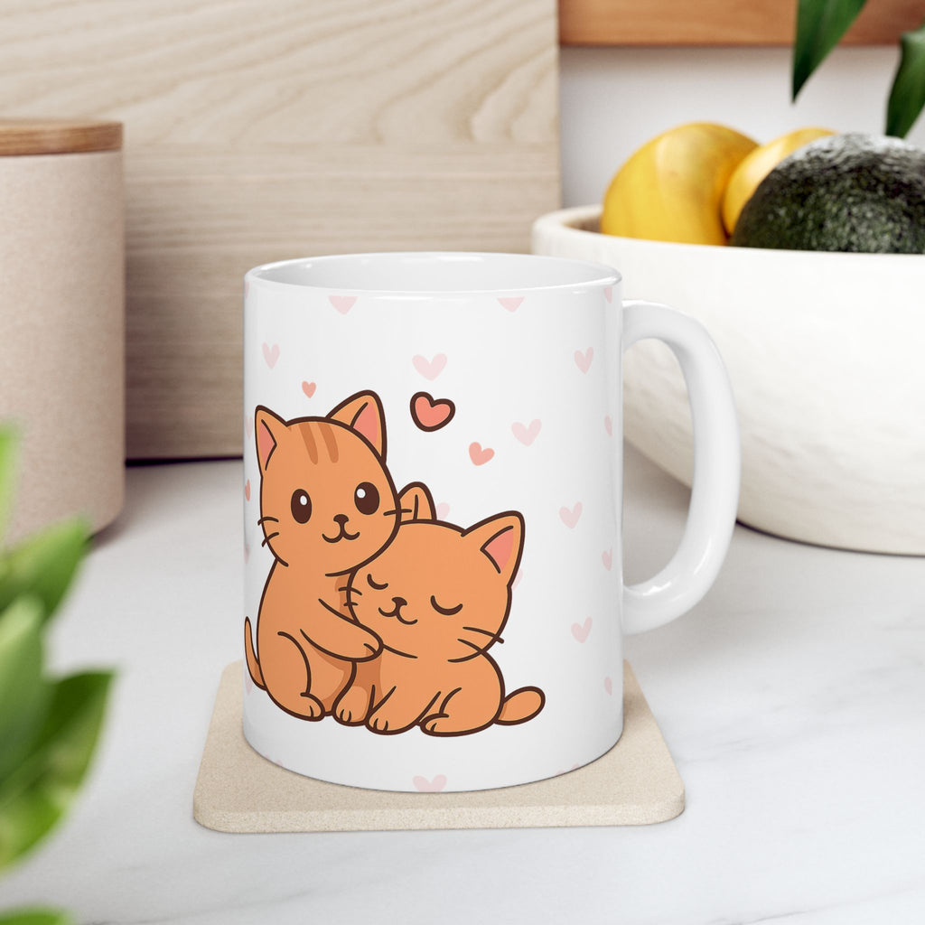 Cute Cat “Love You Always” Mug — Minimalist Gift for Mom or Loved One
