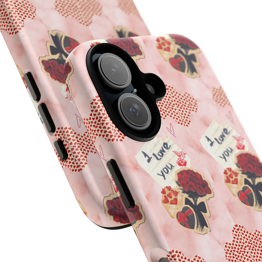 Cute Phone Case — Pink Floral 'I Love You' Valentine Phone Case
