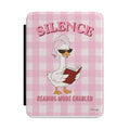 Kindle Case — “Silence: Reading Mode Enabled” Cute Duck Cover (Pink Gingham) Case Girlie Kindle Paperwhite Case Minimalist Aesthetic