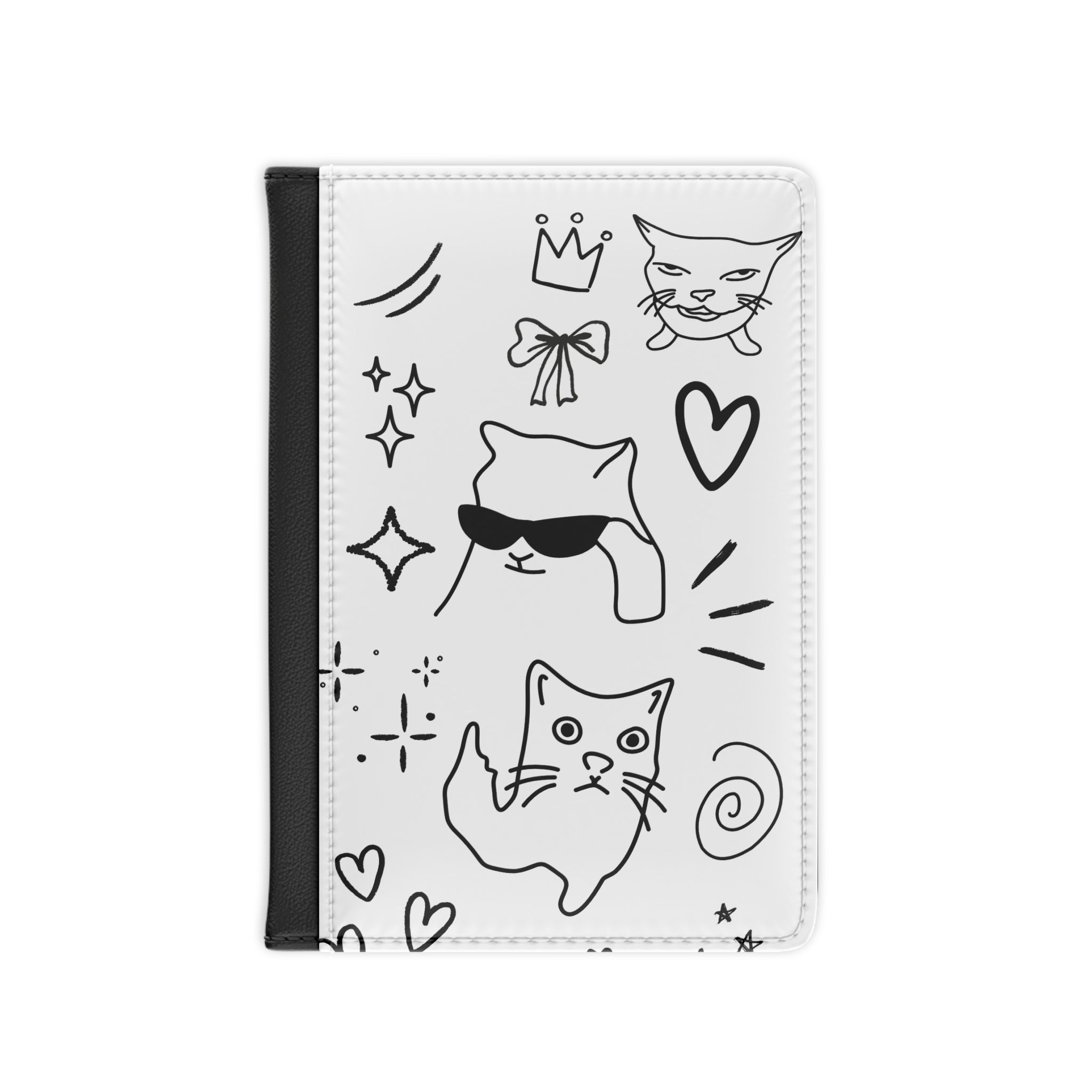 Doodle Cats Passport Cover — Cute Travel Protector