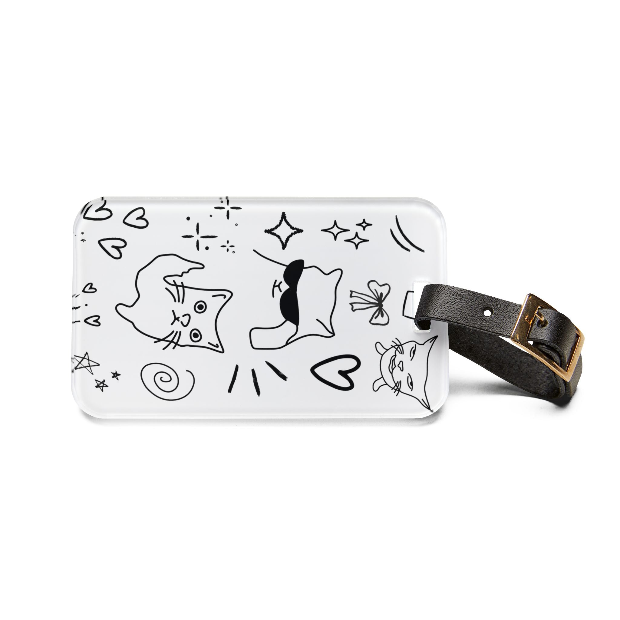 Doodle Cats Luggage Tag — Cute Travel ID Tag
