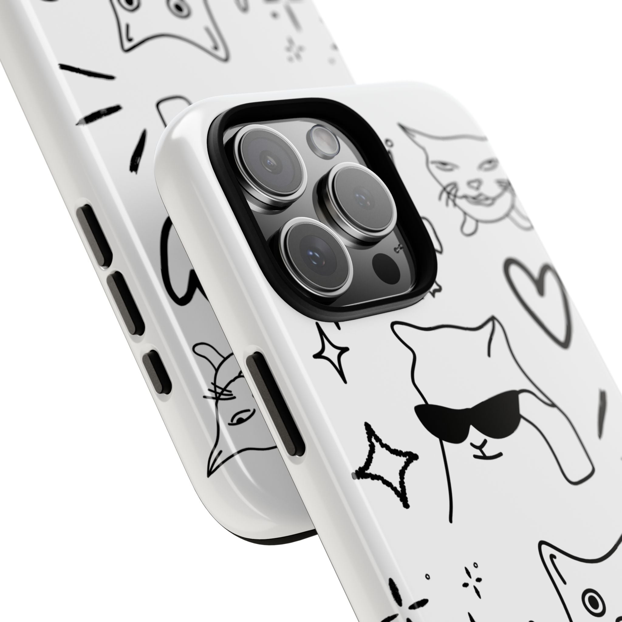Doodle Cats Phone Case — Cute Minimalist Kitty Design