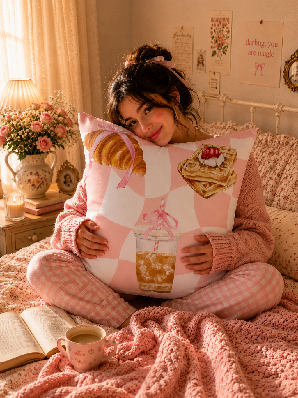 Breakfast Pastries Tufted Floor Pillow