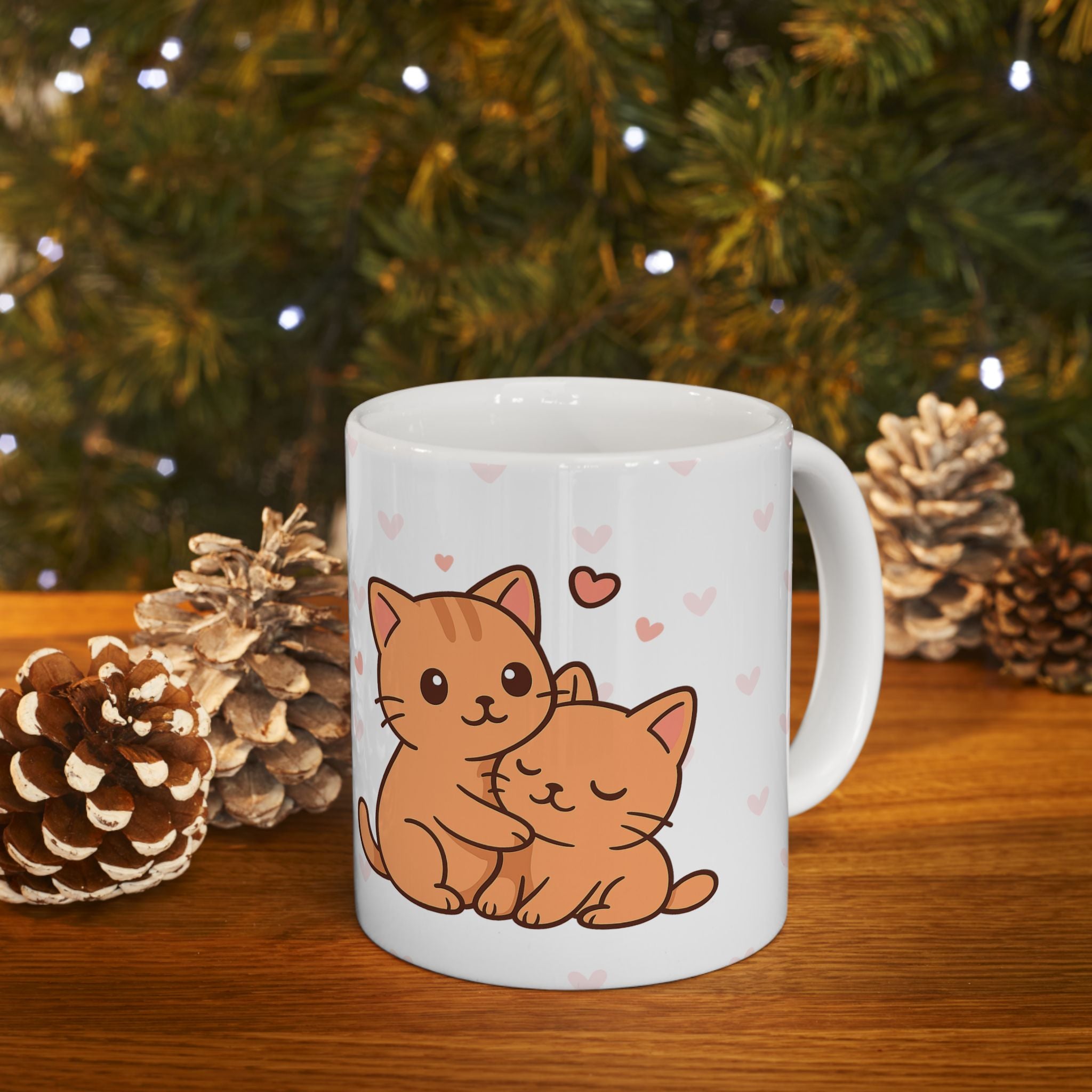 Cute Cat “Love You Always” Mug — Minimalist Gift for Mom or Loved One