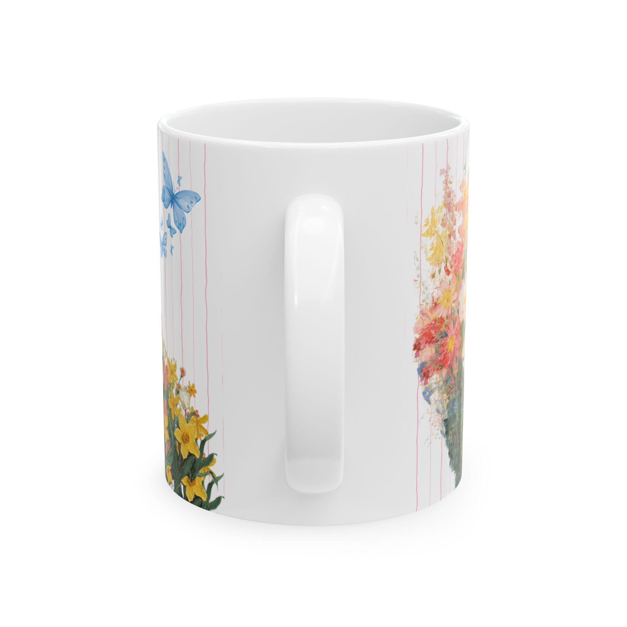 Mother’s Day Floral Ceramic Mug  - "Thank You for Everything, Mom, I Love You"