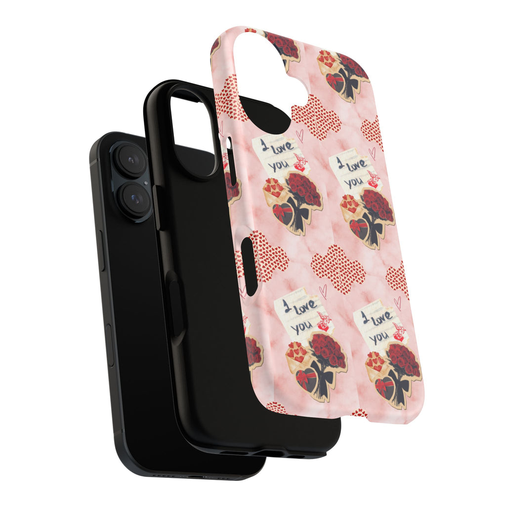Cute Phone Case — Pink Floral 'I Love You' Valentine Phone Case