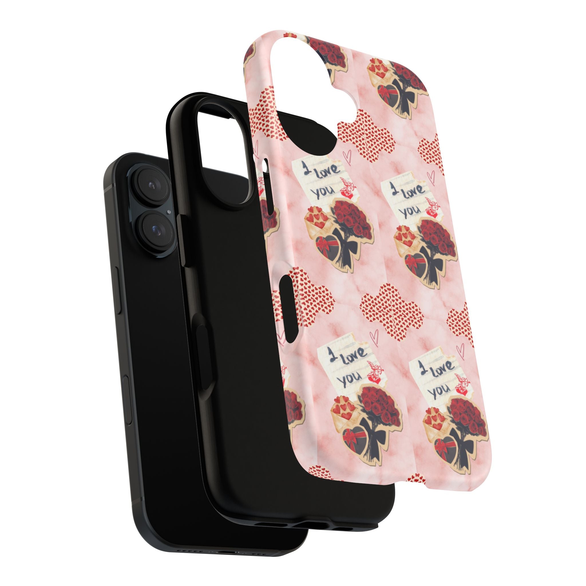 Cute Phone Case — Pink Floral 'I Love You' Valentine Phone Case