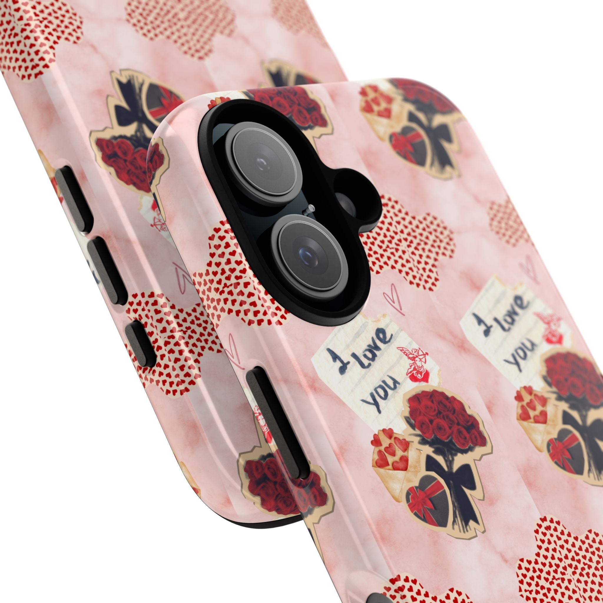 Cute Phone Case — Pink Floral 'I Love You' Valentine Phone Case
