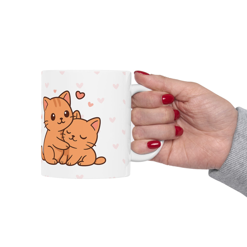 Cute Cat “Love You Always” Mug — Minimalist Gift for Mom or Loved One