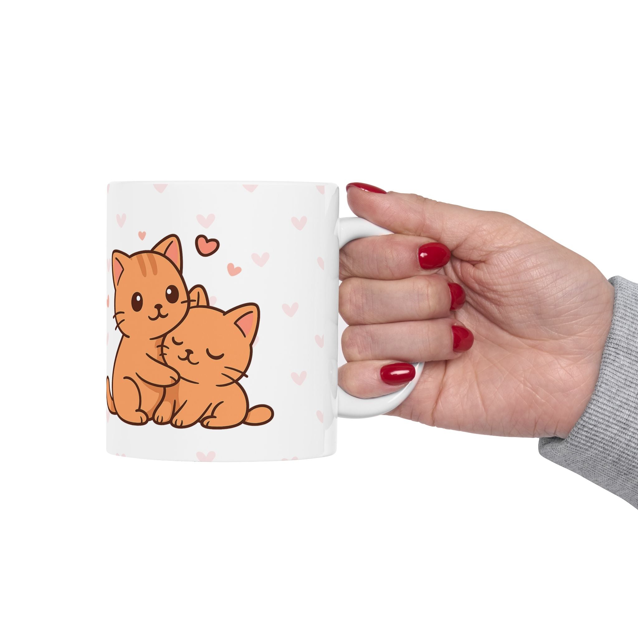 Cute Cat “Love You Always” Mug — Minimalist Gift for Mom or Loved One