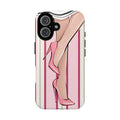 Phone Case - Pink High Heels Striped Fashion iPhone Case
