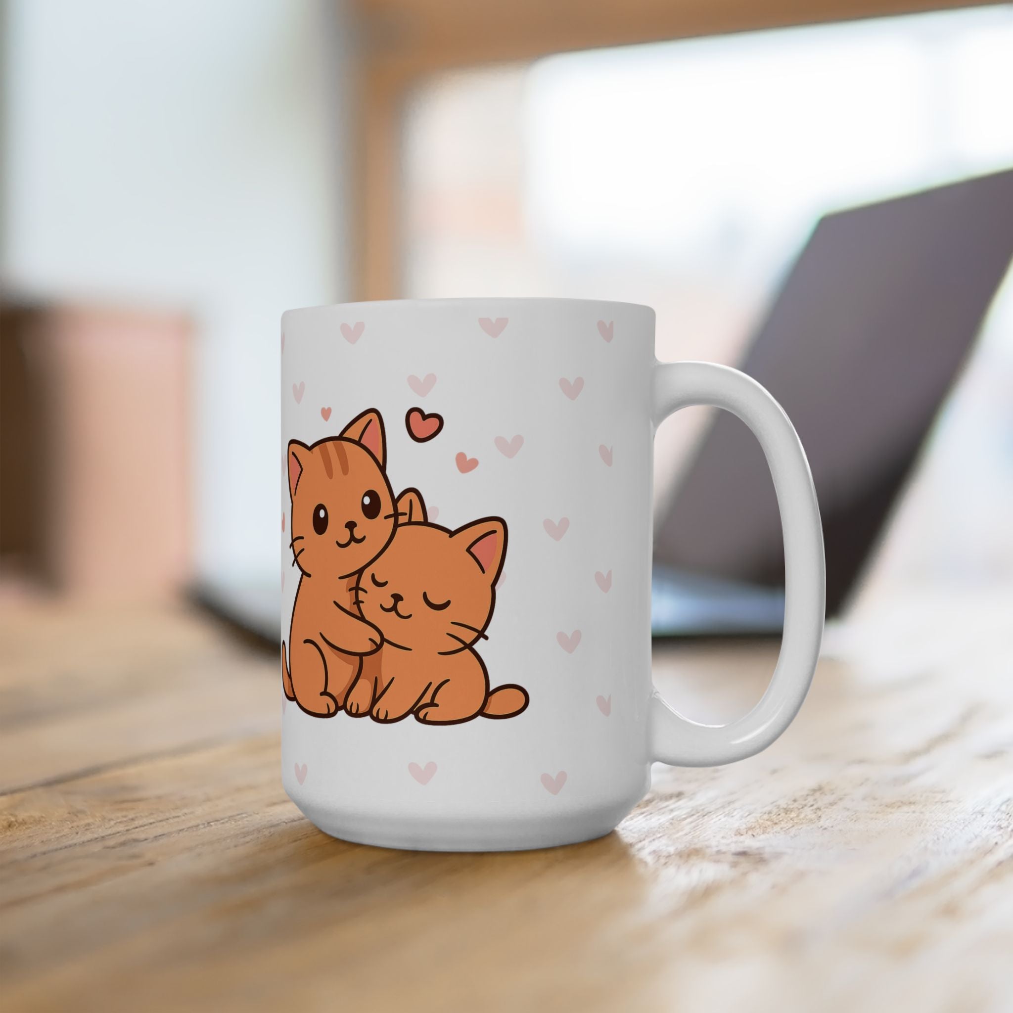Cute Cat “Love You Always” Mug — Minimalist Gift for Mom or Loved One